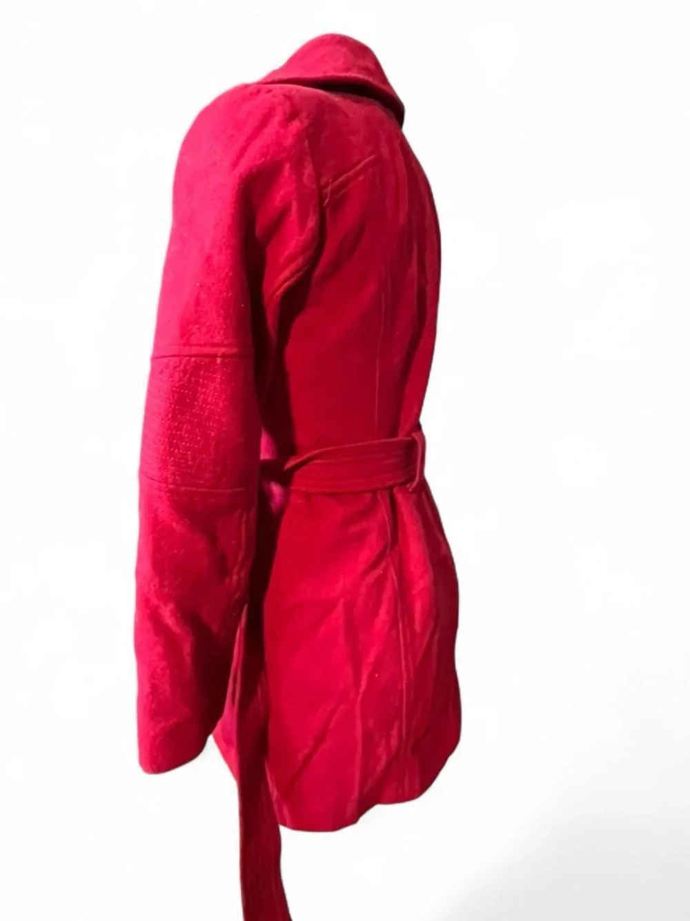 Michael Kors Hot Pink Suede Belted Trench Coat